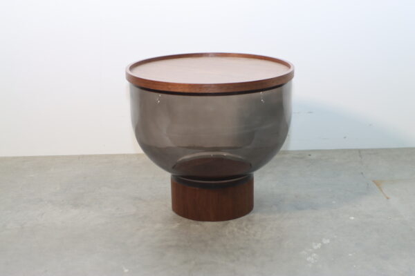 モダン・スモークガラス・サイドローテーブル｜BE250100034