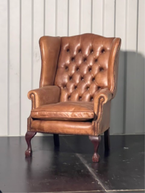 ヘリテージ・レザー・ウィングバックチェア｜BA250000105